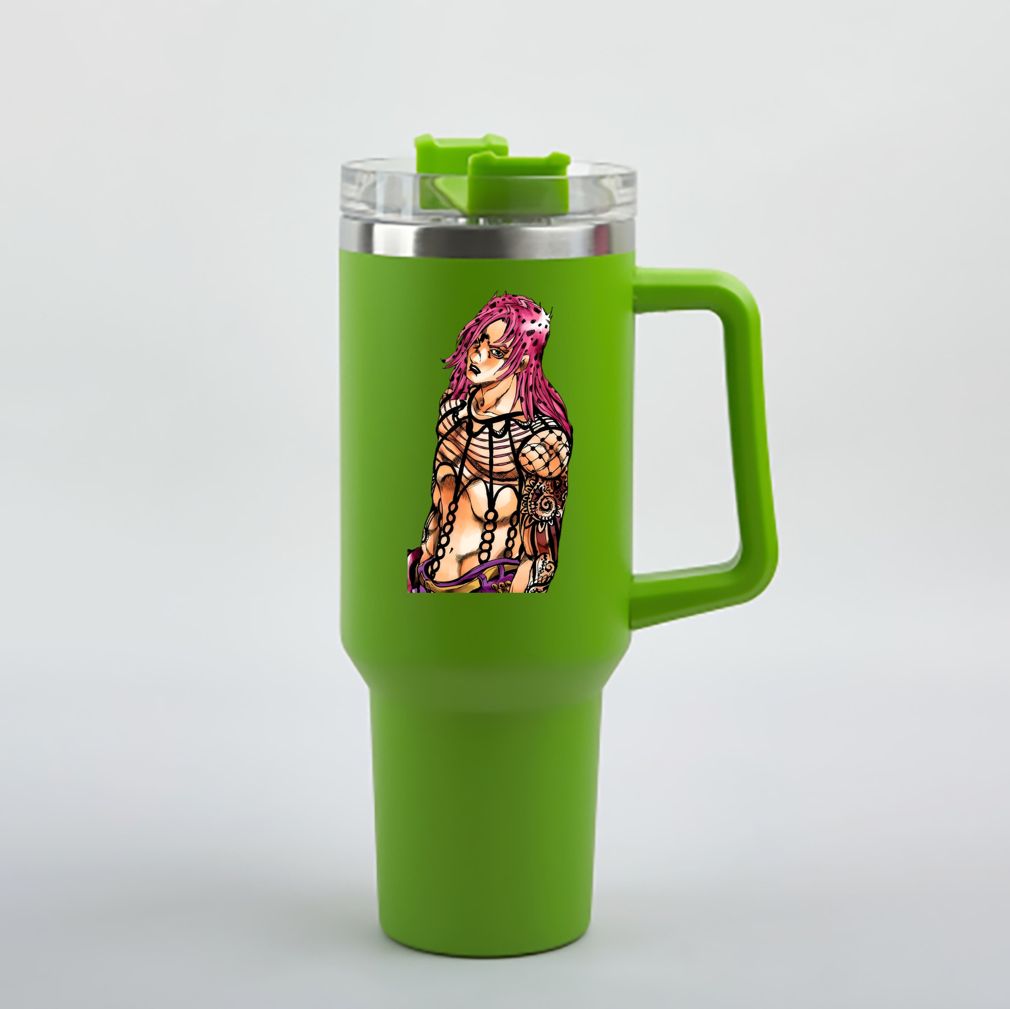 （画像用） ジョジョの奇妙な冒険 ビネガー?ドッピオ JoJo's Bizarre Adventure Vinegar Doppio 1200mL車用タンブラー - クリスタルステッカー（プラスチックストロー付き）